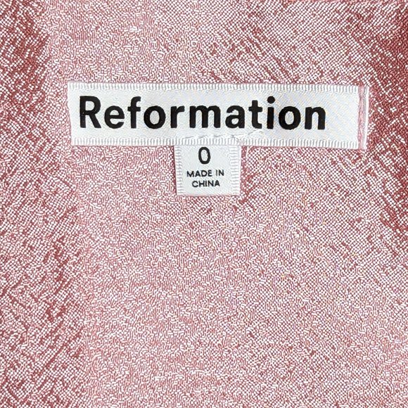 Reformation Carlow Two Piece Dress Crop Top Skirt Set Soft Pink 0 NEW - Picture 6 of 9